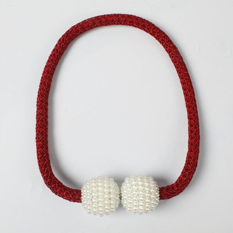Maroon । Magnetic Curtain Tieback with Big Pearl Ball (1 Pair) । CN-28