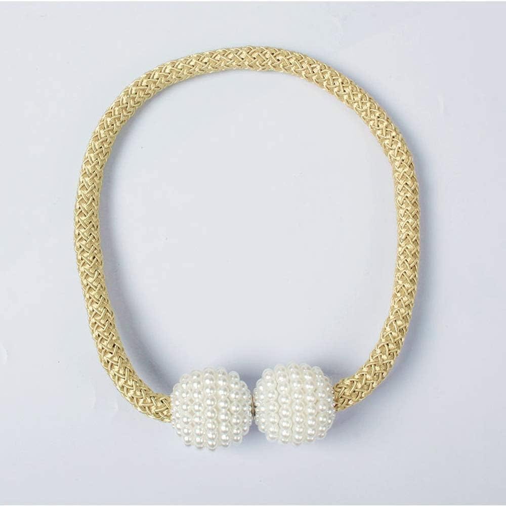 Golden । Magnetic Curtain Tieback with Big Pearl Ball (1 Pair) । CN-28