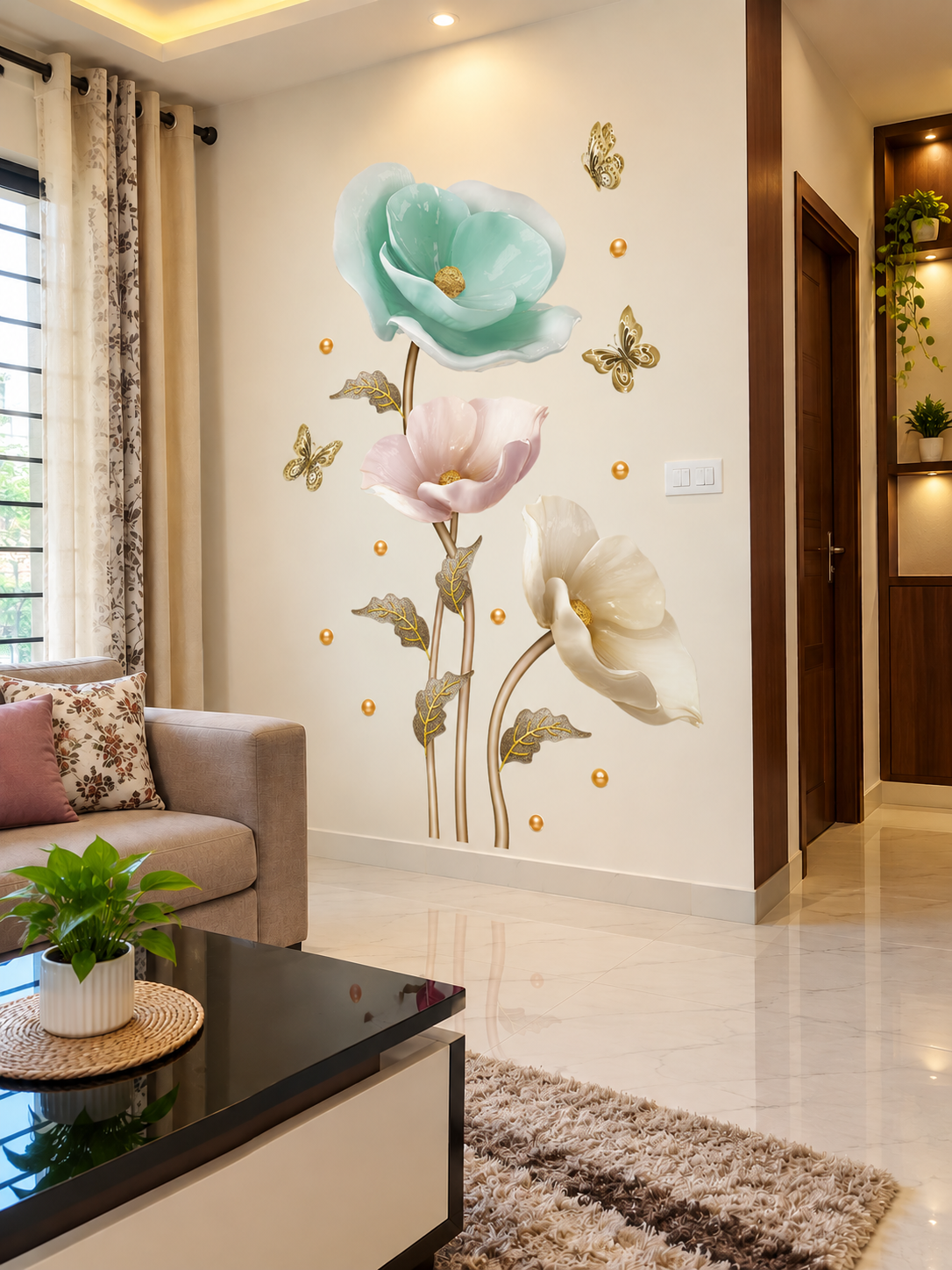 3D Orchid Flower Wall Sticker । CN-12
