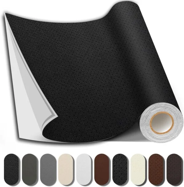 Black । Self-Adhesive PU Leather Repair Patch (5 sq. ft. / 13.5×54 inch) । CN-74