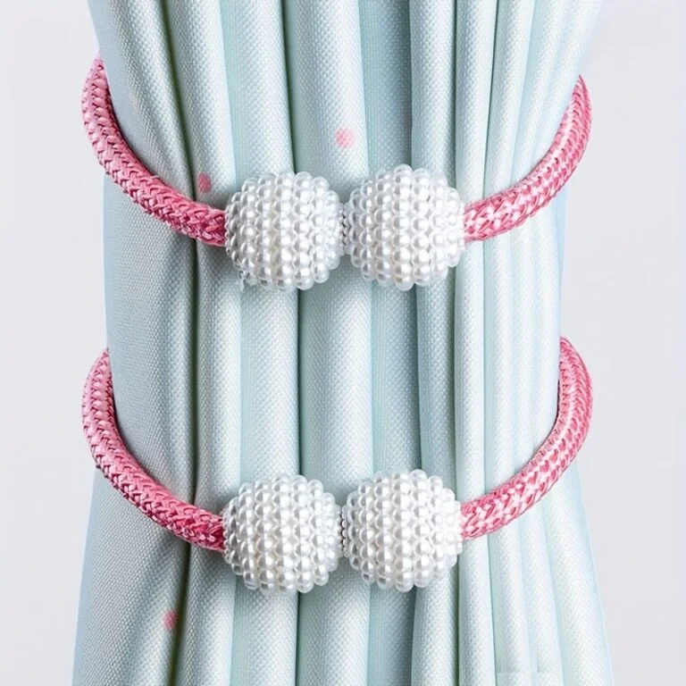 Pink । Magnetic Curtain Tieback with Big Pearl Ball (1 Pair) । CN-28